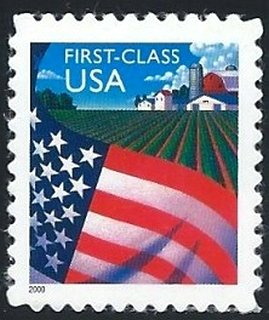 Stamp, Flag over Farm, United States of America,  , Flags