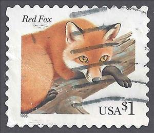 Stamp, Red Fox (Vulpes vulpes), United States of America,  , Animals (Fauna), Foxes, Mammals