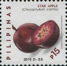 Stamp, Star Apple (Chrysophyllum cainito) Caimito, Philippines,  , Fruits, Plants (Flora)