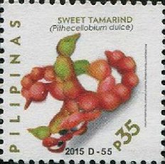 Stamp, Sweet Tamarind (Pithecelloblum dulce) Kamatsile, Philippines,  , Fruits, Plants (Flora)