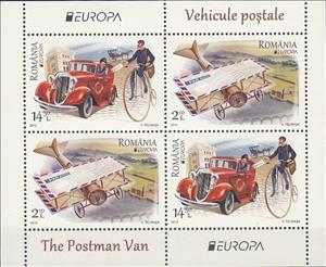 Souvenir Sheet, The Postman Van, Romania,  , C.E.P.T., Aviation, Aircrafts