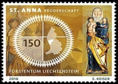 Stamp, Fraternity "St Anna", Liechtenstein,  , Religion