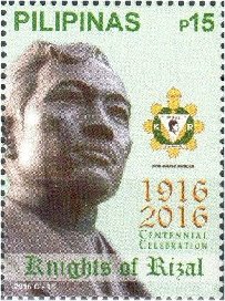 Stamp, Order of the Knights of Rizal Centennial, Philippines,  