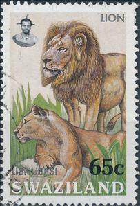 Stamp, Lion (Panthera leo), Swaziland,  , Animals (Fauna), Cats of Prey, Лев, Mammals