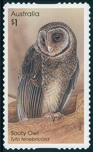 Stamp, Sooty Owl (Tyto tenebricosa), Australia,  , Animals (Fauna), Birds, Birds of Prey, Owls