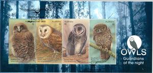 Souvenir Sheet, Owls: Guardians of the Night - Souvenir Sheet, Australia,  , Animals (Fauna), Birds, Birds of Prey, Owls