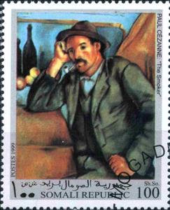 Stamp, Paul Cezanne "The Smoker", Cinderellas,  , Paintings