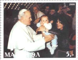 Stamp, Pope John Paul II, Cinderellas,  , People, Popes