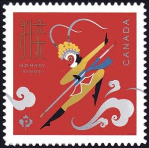 Stamp, Year of the Monkey, Canada,  , Chinese New Year