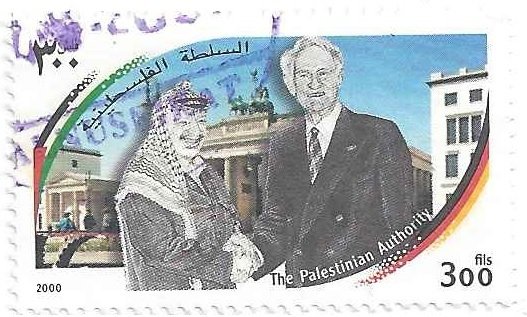 Yasser Arafat with German President Johannes Rau