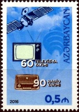 Stamp, TV and Radio Broadcasting, Azerbaijan,  , Radio, Television