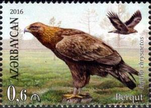 Stamp, Golden Eagle (Aquila chrysaetos), Azerbaijan,  , Animals (Fauna), Birds, Birds of Prey, Joint Issues