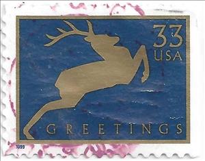 Stamp, Jumping Reindeer - Christmas, United States of America,  , Christmas