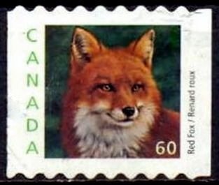 Stamp, Red Fox (Vulpes vulpes), Canada,  , Animals (Fauna), Foxes, Mammals