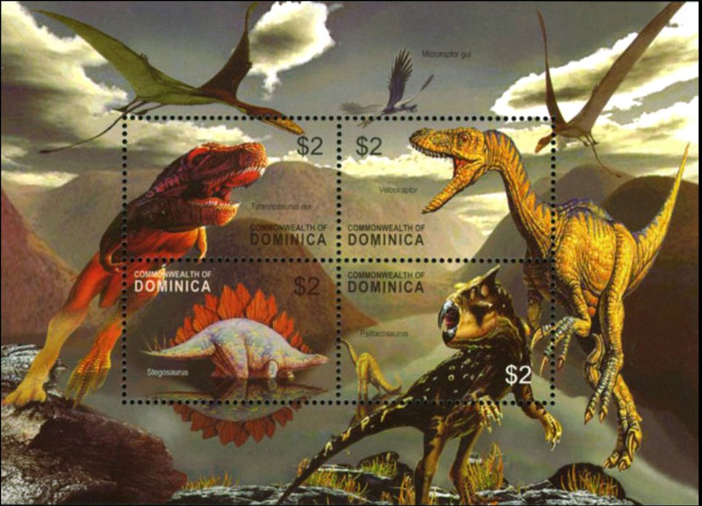 Prehistorical Animals - sheet of 4 stamps