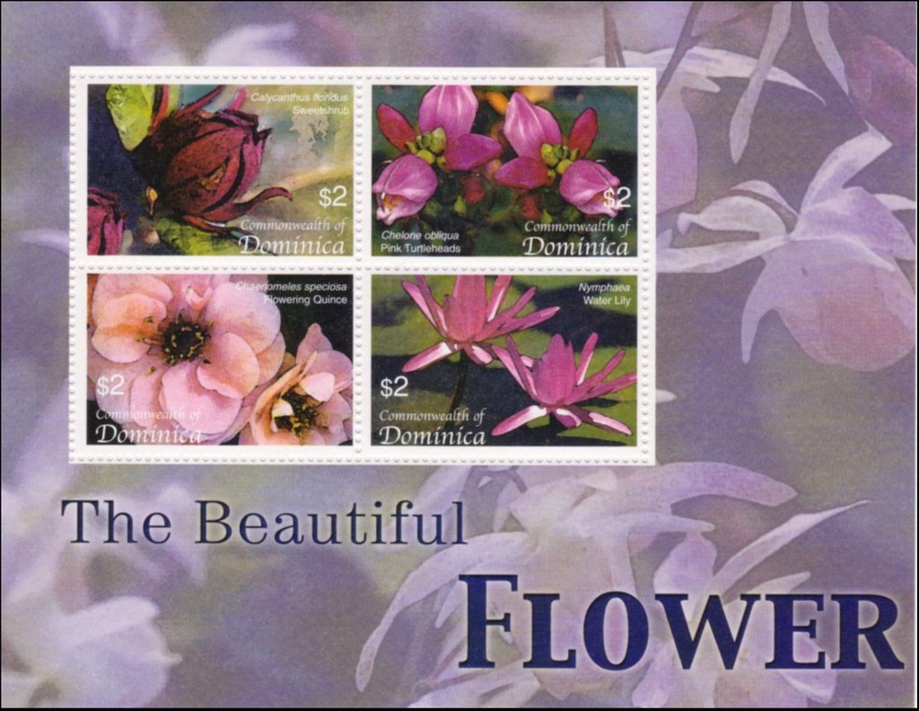 Flowers - sheet of 4 stamps