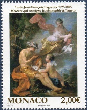 Mercury teaching geography to Amor, painting by Lagrenée