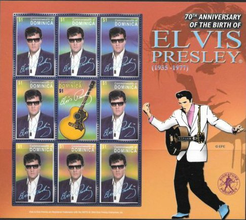 Elvis Presley - sheet of 9 stamps