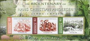 Mini Sheet, Hans Christian Andersen (1805-1875), Dominica,  , Fairy Tales
