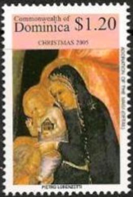 Stamp, Adoration of the Magi, by Lorenzetti, Dominica,  , Art, Paintings