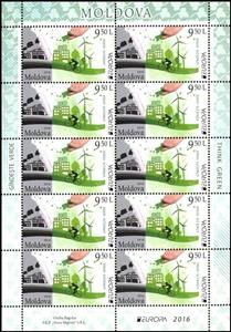 Mini Sheet, Winning Drawing for the International Contest «Think Green»…, Moldova,  , C.E.P.T.