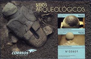 Souvenir Sheet, Archaeological finds, Costa Rica,  , Archaeology
