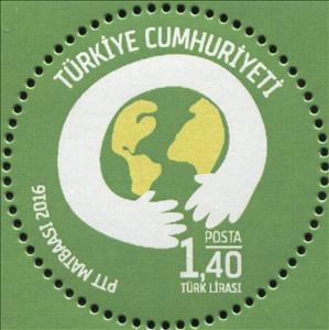 Stamp, World Environment Day 2016, Turkey,  , Environment Protection, Round Stamps