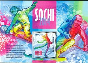 Souvenir Sheet, In anticipation of the Olympic Games in Sochi 2014, Guinea-Bissau,  , Olympic Games, Sport