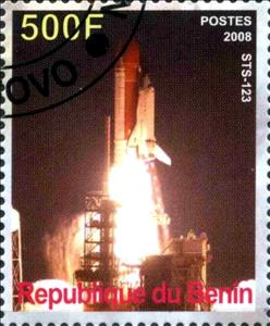Stamp, Sts-123, Cinderellas,  , Space Traveling, Spacecrafts