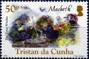 Stamp, Macbeth, Tristan da Cunha,  , Anniversaries and Jubilees, Playwrights, Theatre