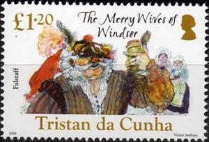Stamp, The merry wives of Windsor, Tristan da Cunha,  , Anniversaries and Jubilees, Playwrights, Theatre