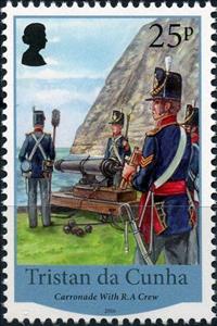 Stamp, Carronade with R. A. crew, Tristan da Cunha,  