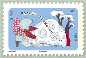 Stamp, Sleep like a log, France,  