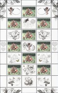Mini Sheet, Flower arrangement ,,A", Czech Republic,  , Butterflies, Flowers
