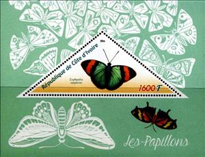 Souvenir Sheet, Euphaedra neophron, Cinderellas,  , Butterflies, Insects