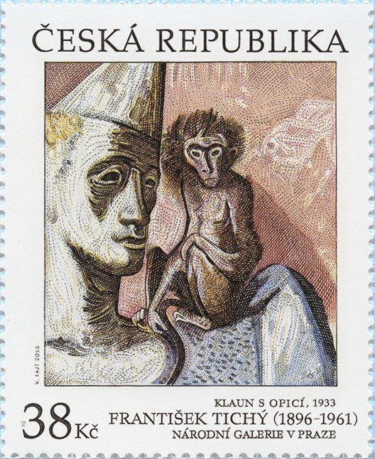 Clown with Monkey (1933), by František Tichý (1896-1961)