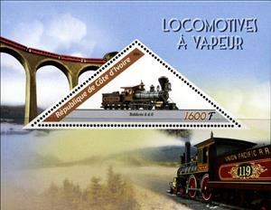 Souvenir Sheet, Baldwin 4-4-0, Cinderellas,  , Locomotives, Railways