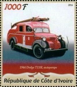 Stamp, 1944 Dodge T110L autopompe, Cinderellas,  