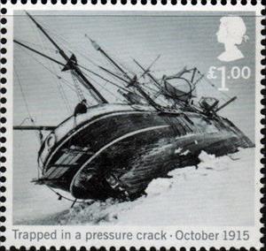Stamp, Trapped in a pressure crack (October 1915), United Kingdom of Great Britain & Northern Ireland,  
