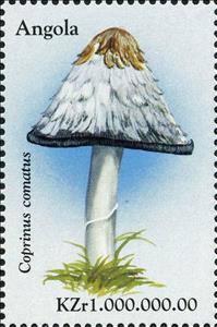 Stamp, Coprinus comatus., Angola,  , Mushrooms