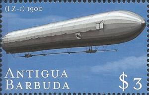 Stamp, Lz-1 1900, Antigua and Barbuda,  , Aviation, Zeppelins