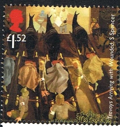 Travoys arriving with Wounded (S Spencer