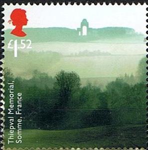 Stamp, Thiepval Memorial, Somme, France, United Kingdom of Great Britain & Northern Ireland,  