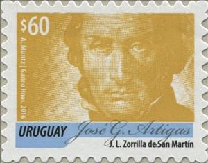 Stamp, José Gervasio Artigas - Mustard, Uruguay,  , Heads of State