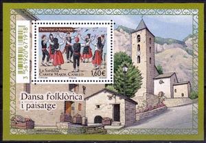 Souvenir Sheet, La Sardana, Andorra, French Administration,  