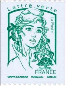 Stamp, Marianne and Tree, France,  