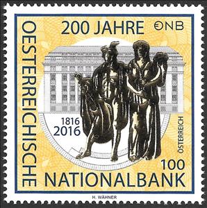 Stamp, 200 years Austrian National Bank, Austria,  , Banks