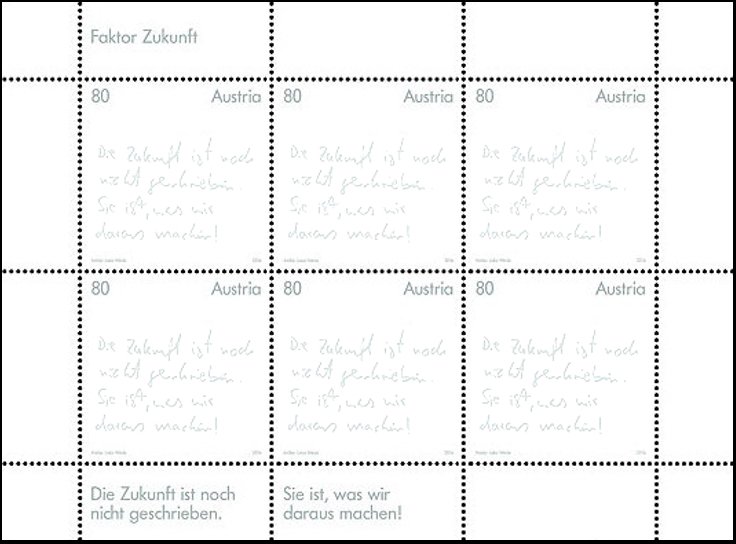 Factor future - Blind-tooling inscription