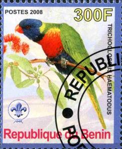 Stamp, Trichoglossus haematodus, Cinderellas,  , Birds