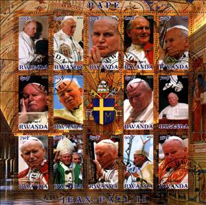 Mini Sheet, Pape Jean-Paul II, Cinderellas,  , People, Popes